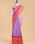 Mauve Plain Saree in Silk