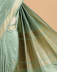 Pista Green Butti Saree in Silk