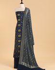 Navy Blue Jaal Dress in Georgette Tussar