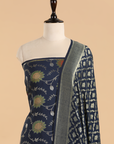 Navy Blue Jaal Dress in Georgette Tussar