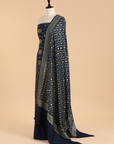 Navy Blue Jaal Dress in Georgette Tussar
