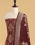 Maroon Jaal Dress in Georgette Tussar