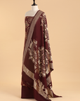 Maroon Jaal Dress in Georgette Tussar