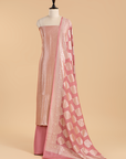 Gajar Pink Jaal Dress in Georgette Tussar