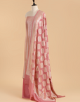 Gajar Pink Jaal Dress in Georgette Tussar