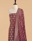 Wine Jaal Dress in Georgette Tussar
