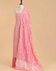 Gajar Pink Jaal Dress in Georgette Tussar
