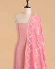 Gajar Pink Jaal Dress in Georgette Tussar