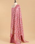 Gajar Pink Jaal Dress in Georgette Tussar