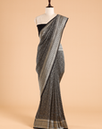 Black Brocade Saree in Georgette
