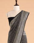 Black Brocade Saree in Georgette