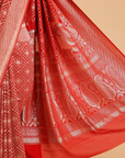 Red Jaal Saree in Georgette