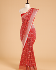 Red Jaal Saree in Georgette