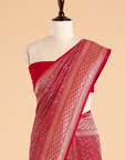 Red Brocade Saree in Georgette