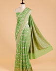 Pista Green Jaal Saree in Georgette
