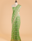 Pista Green Jaal Saree in Georgette
