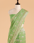 Pista Green Jaal Saree in Georgette