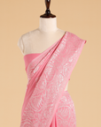Pink Plain Saree in Georgette