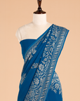 Royal Blue Plain Saree in Georgette