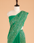 Green Plain Saree in Georgette