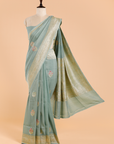 Pista Green Butta Saree in Georgette Tussar