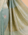 Pista Green Butta Saree in Georgette Tussar