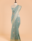 Pista Green Butta Saree in Georgette Tussar