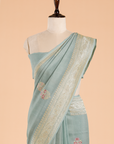 Pista Green Butta Saree in Georgette Tussar