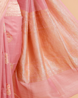 Light Pink Butta Saree in Georgette Tussar