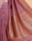 Lavender Butta Saree in Georgette Tussar