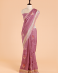Gajar Pink Butta Saree in Georgette Tussar