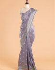 Mauve without Zari Butti Saree in Silk