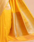 Yellow Plain Saree in Silk