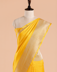 Yellow Plain Saree in Silk