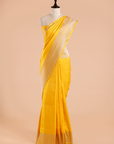 Yellow Plain Saree in Silk