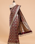 Wine Brocade Saree in Silk