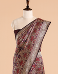 Wine Brocade Saree in Silk