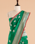 Bottle Green Butta Saree in Silk