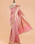Light Pink Jaal Saree in Silk