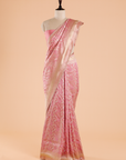 Light Pink Jaal Saree in Silk