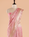 Light Pink Jaal Saree in Silk