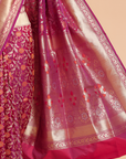 Magenta Pink Jaal Saree in Silk