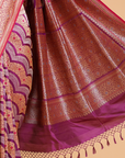 Purple Lehariya Saree in Silk