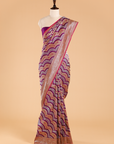 Purple Lehariya Saree in Silk