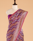 Purple Lehariya Saree in Silk