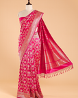 Rani Pink Jaal Saree in Silk