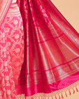Rani Pink Jaal Saree in Silk