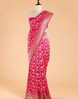 Rani Pink Jaal Saree in Silk