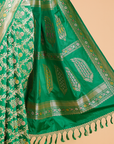 Green Jaal Saree in Silk
