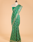 Green Jaal Saree in Silk